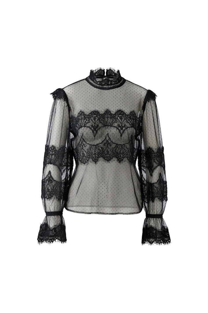 Blouse en tulle et dentelle pour femme Oui