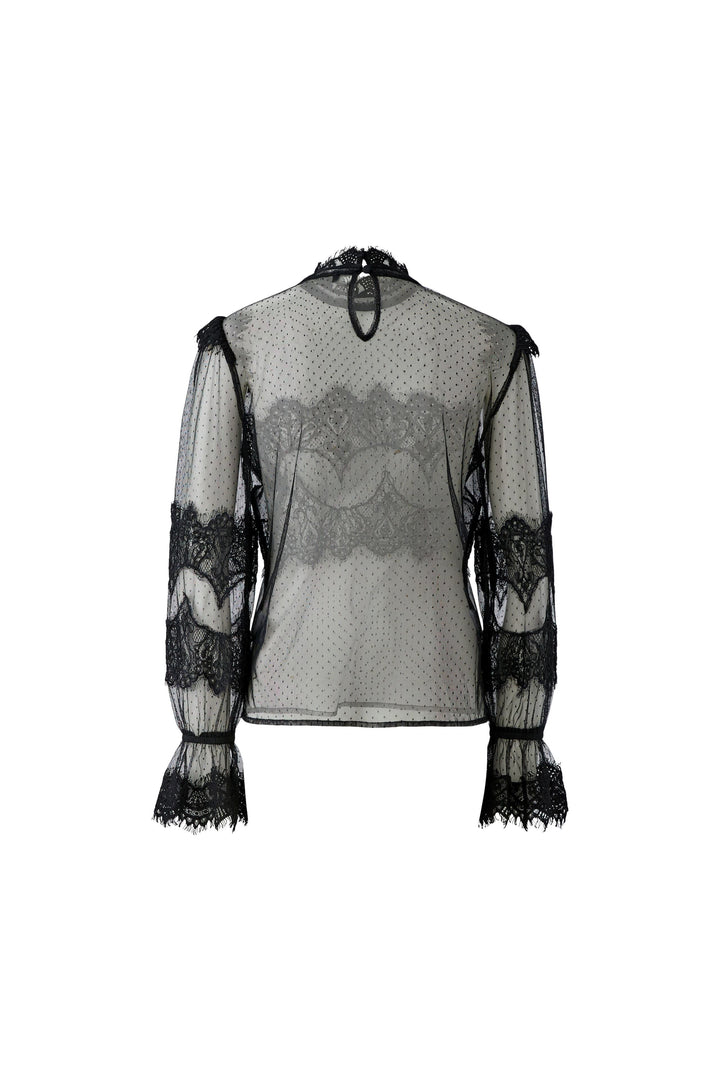 Blouse en tulle et dentelle pour femme Oui