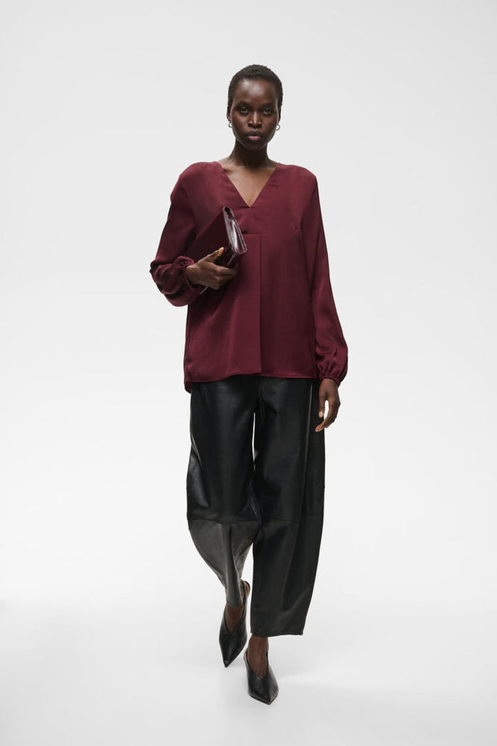 Blouse satinée à col V pour femme Inwear