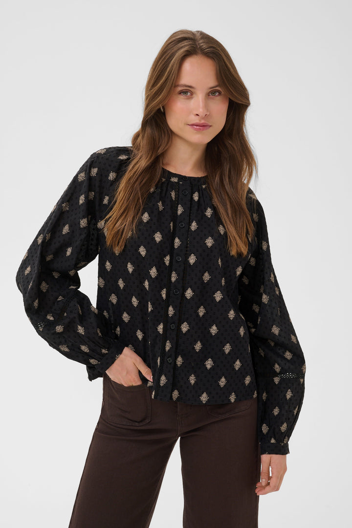 Front view of a Kaffe-print women&