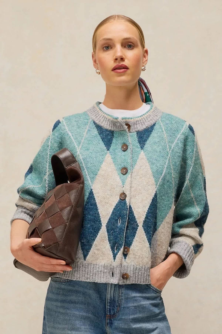 Cardigan en tricot à motif losanges pour femme White Stuff