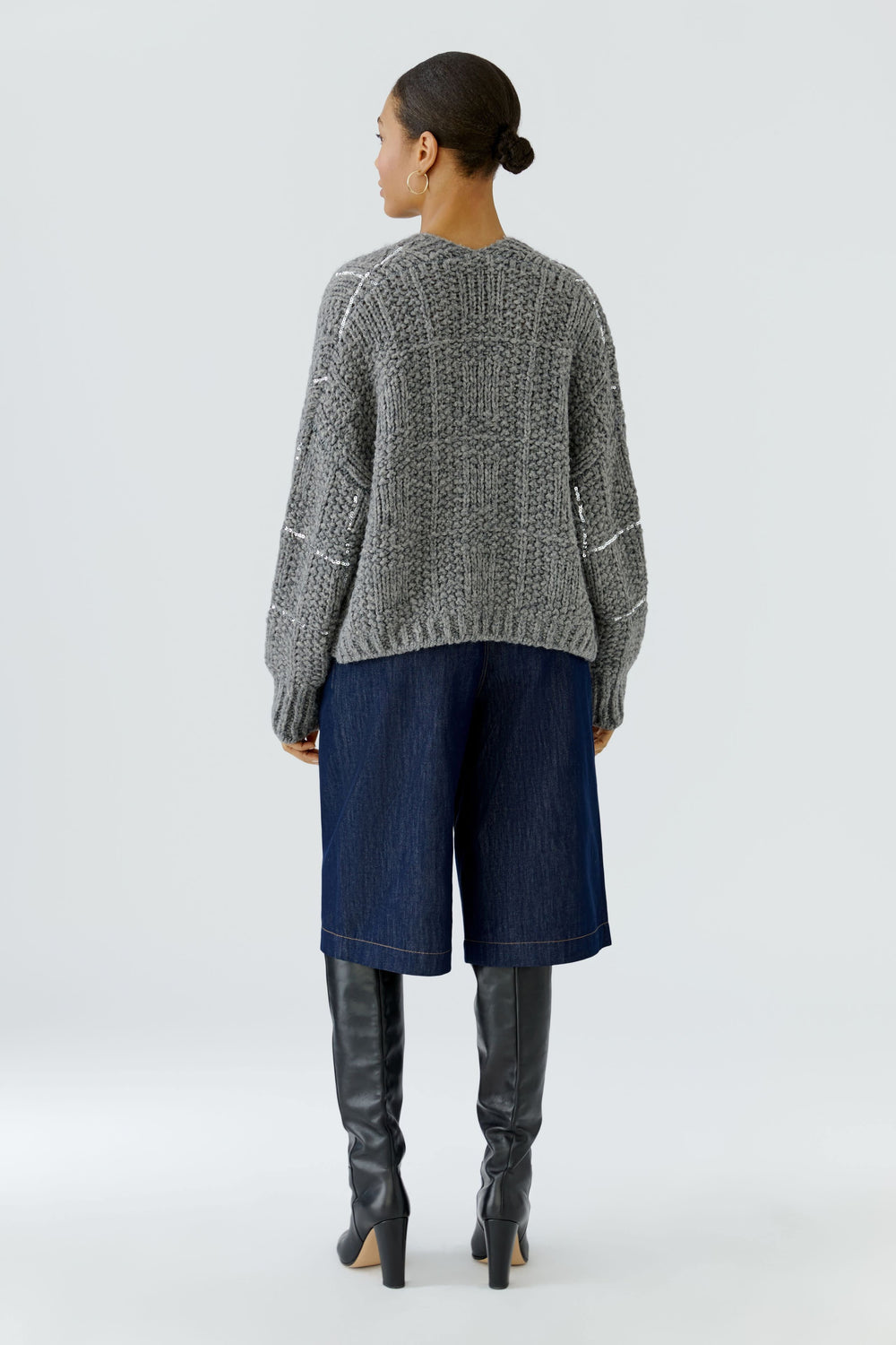 Women's sequin knit cardigan Oui