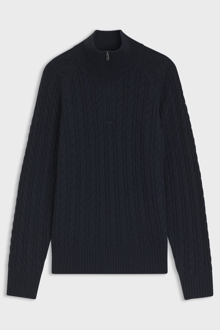 Hugo Boss cable-knit half-zip sweater
