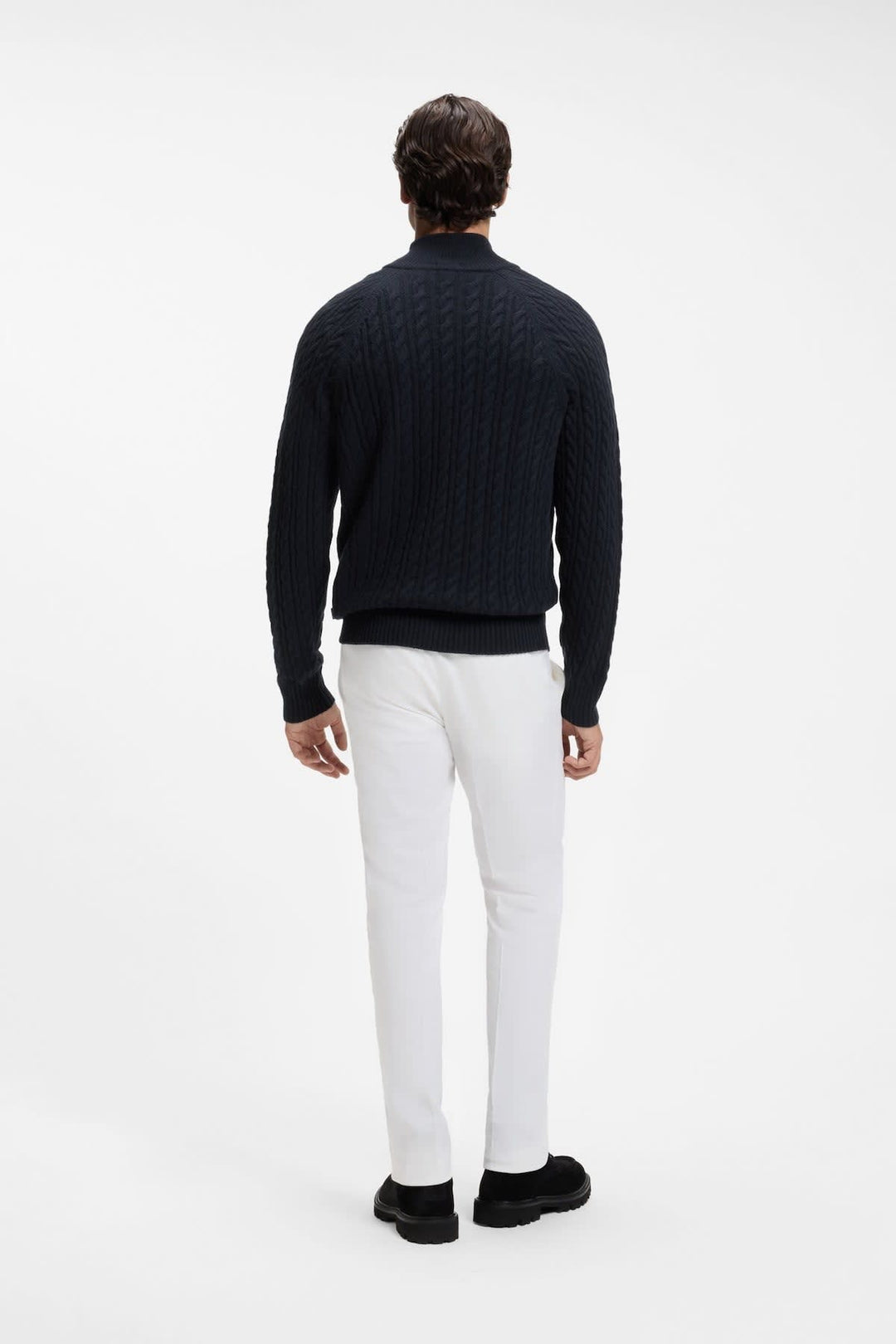 Hugo Boss cable-knit half-zip sweater