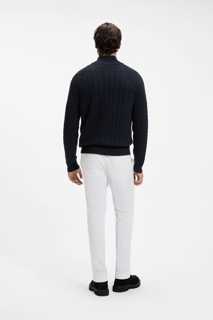 Hugo Boss cable-knit half-zip sweater