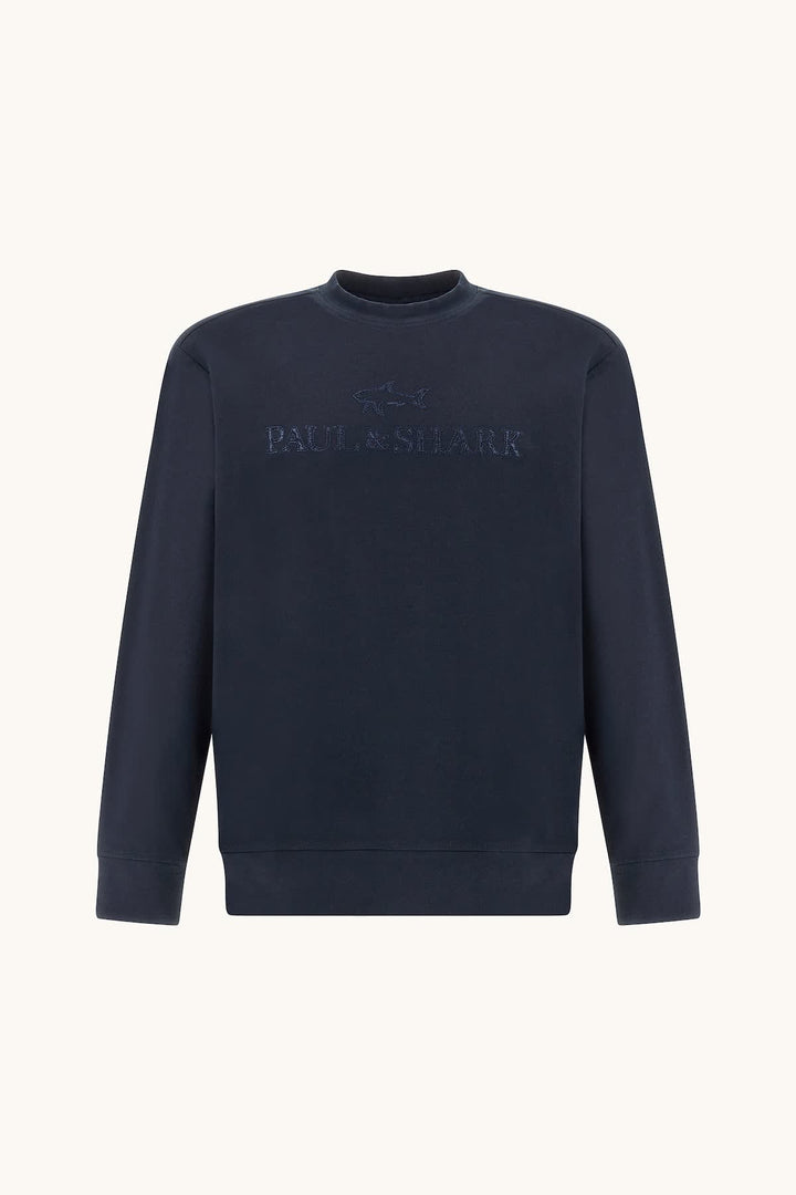 Vue de face chandail à logo ton sur ton Paul and Shark pour homme gris - Valérie Simon