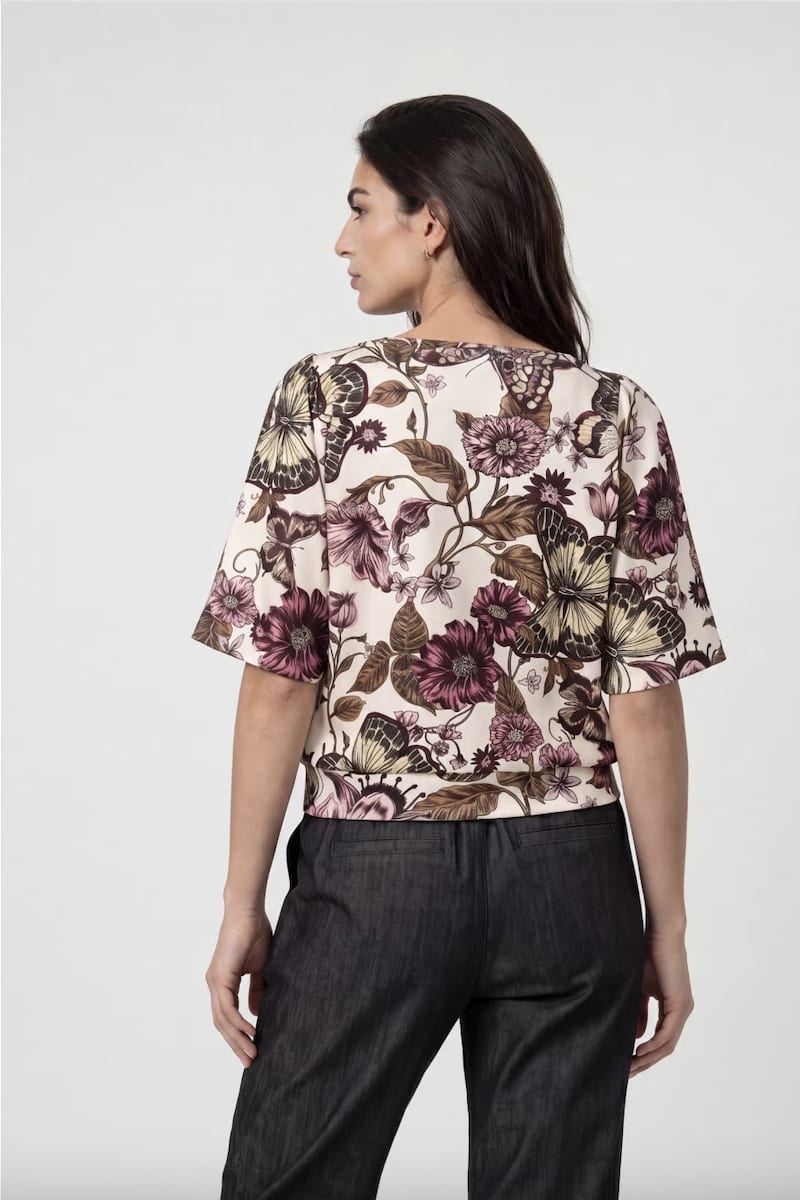 Monari women's short-sleeved floral print sweater