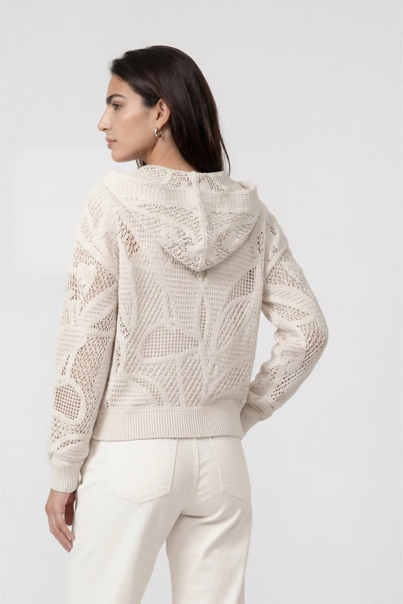 Women's openwork hooded sweater Monari