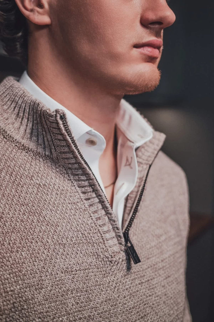 Men’s Au Noir merino wool half-zip sweater