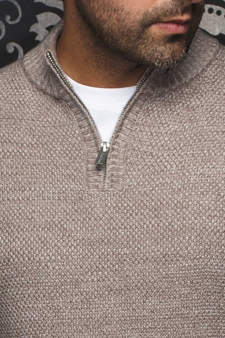 Men’s Au Noir merino wool half-zip sweater