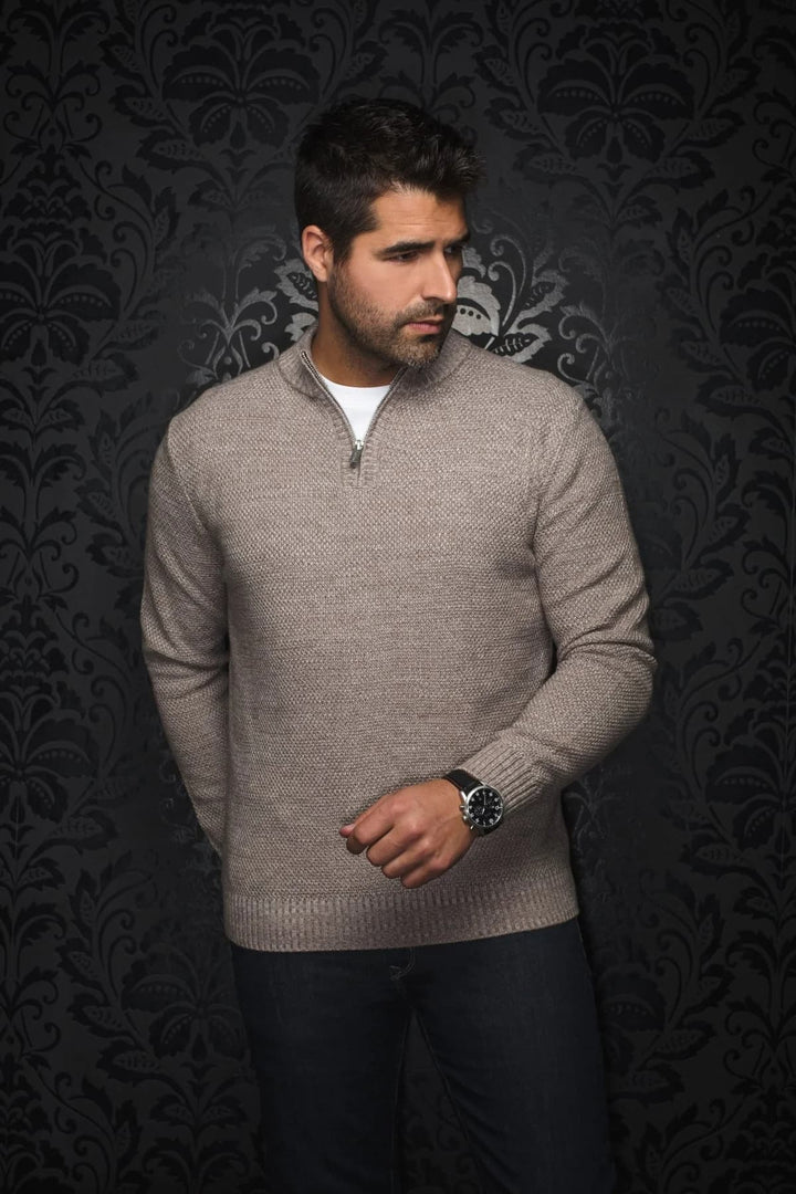 Men’s Au Noir merino wool half-zip sweater