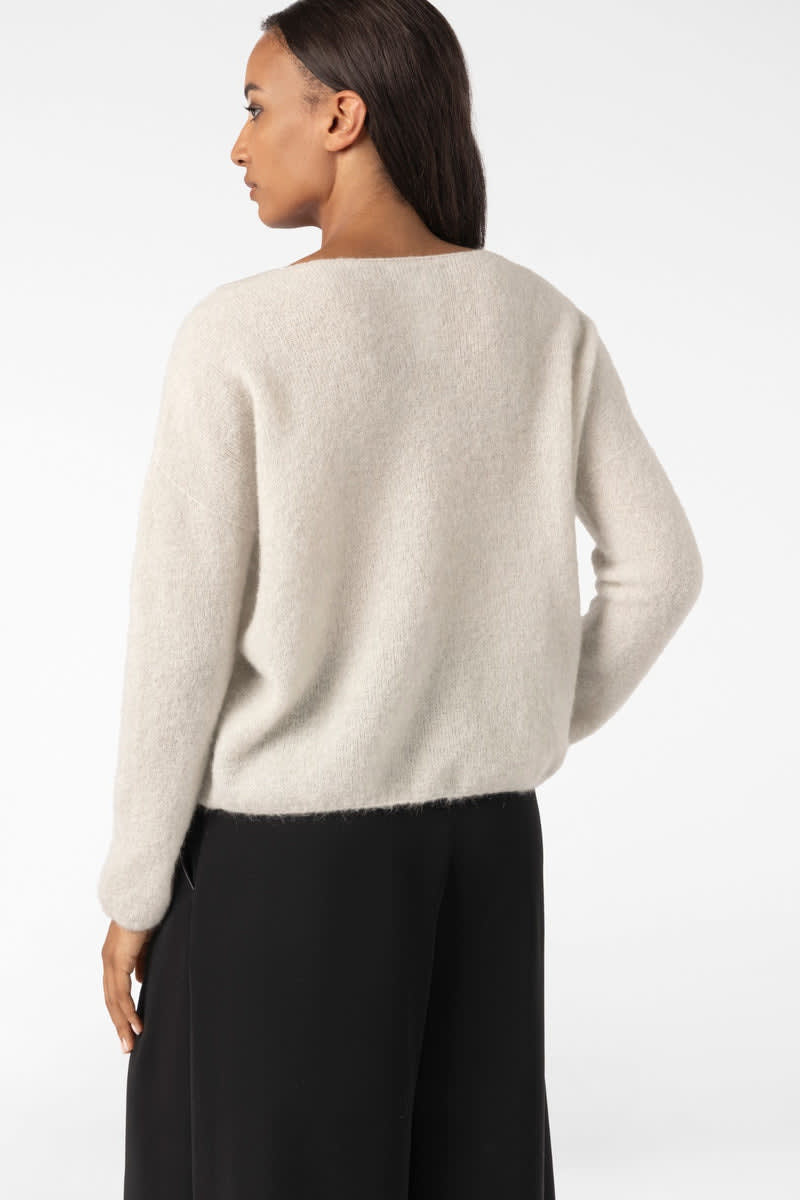 Chandail en tricot à col en V pour femme sarah pacini