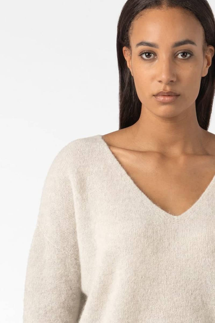 Chandail en tricot à col en V pour femme sarah pacini
