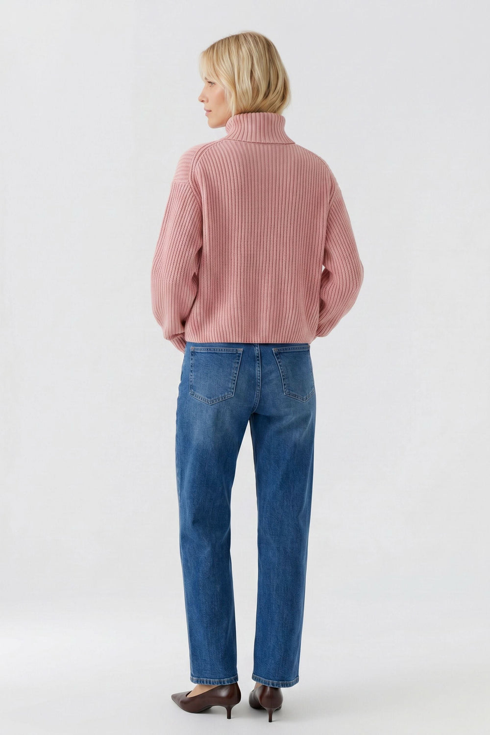 Chandail en tricot à col roulé pour femme Oui