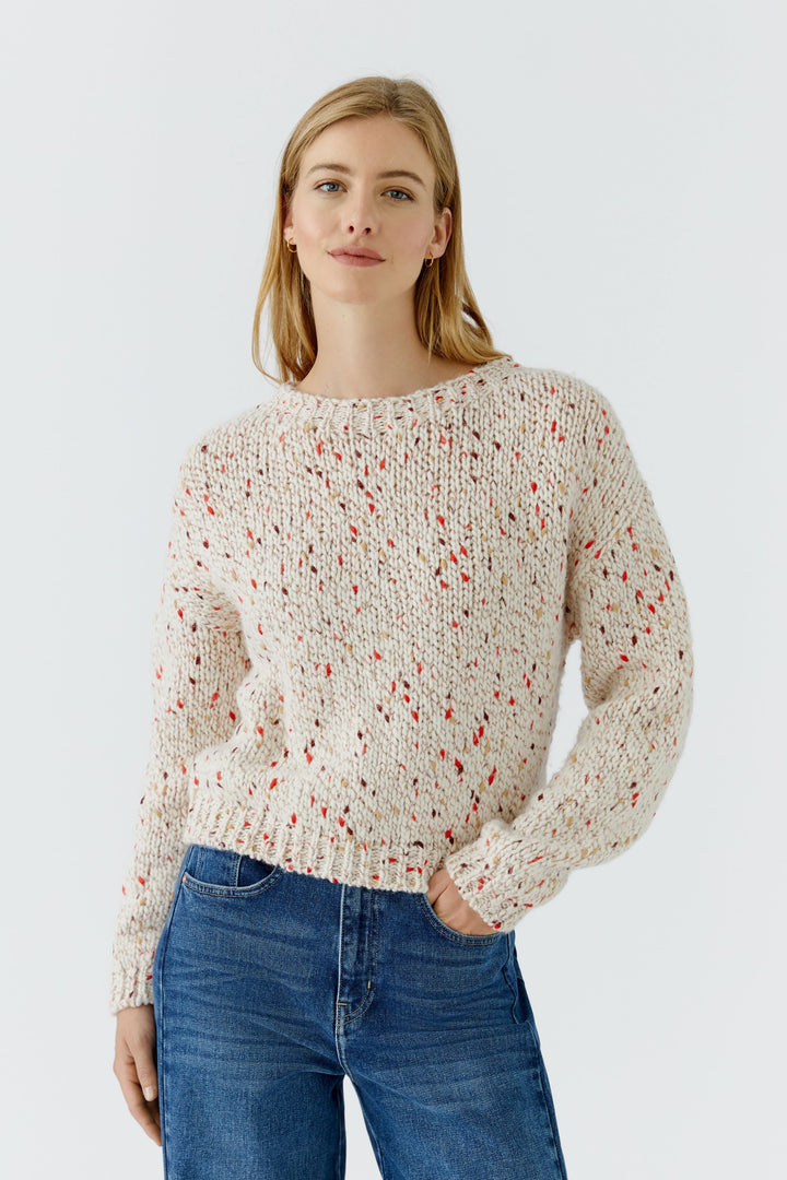 Chandail en tricot moucheté pour femme Oui