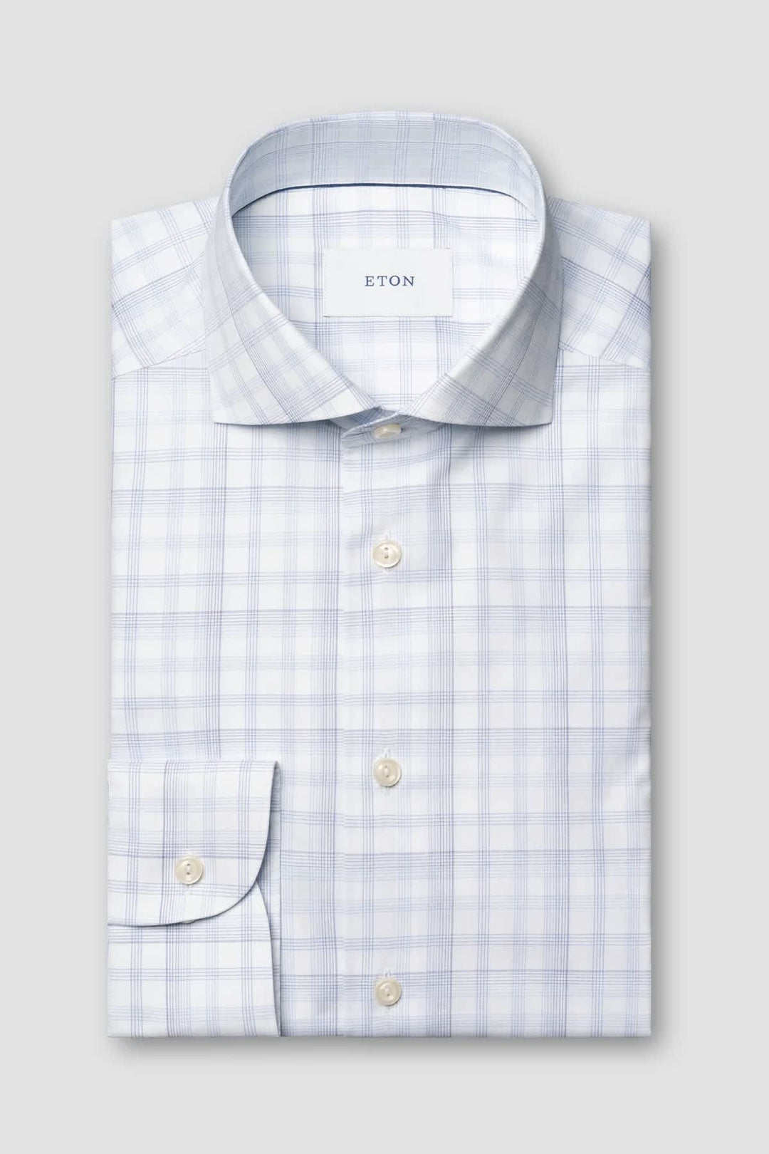 Front view of a blue-gray Eton men&