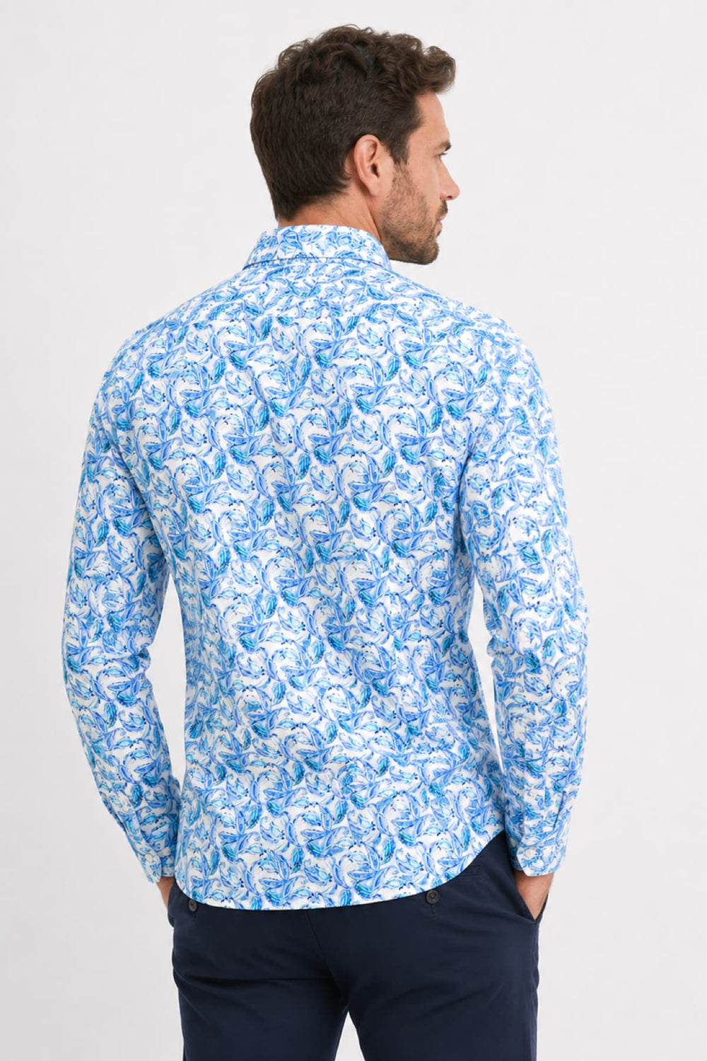 Front view of a multicolored Paul and Shark men's artistic print casual shirt - Valérie Simon