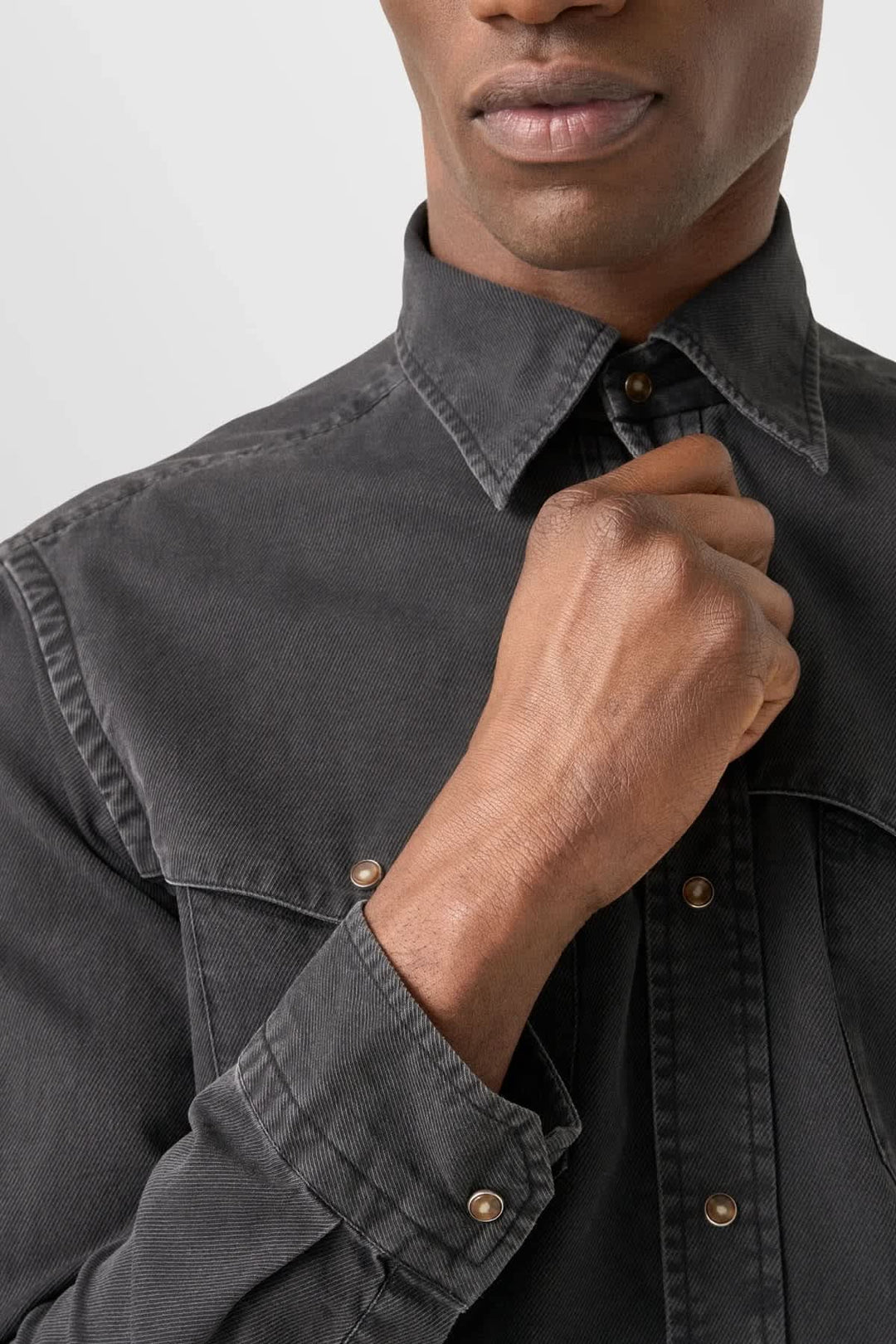 Chemise sport de style western vue de face pour homme Eton