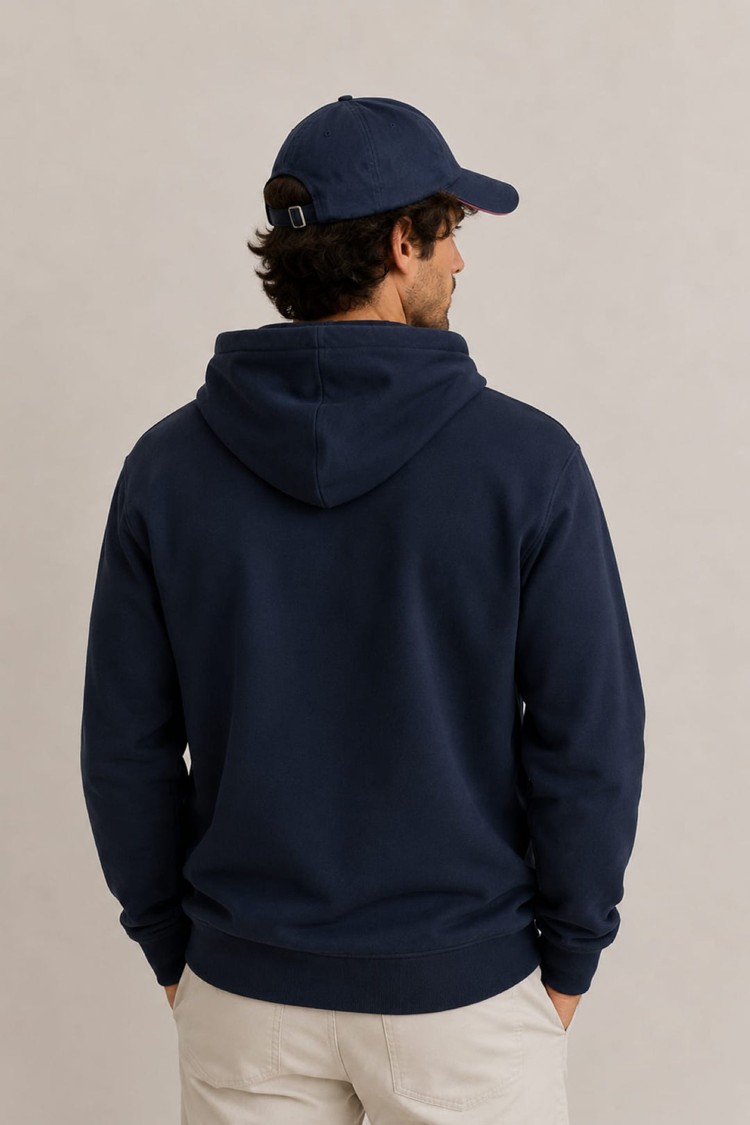 Front view Fleece cotton sweater of a black Tom Tailor men&