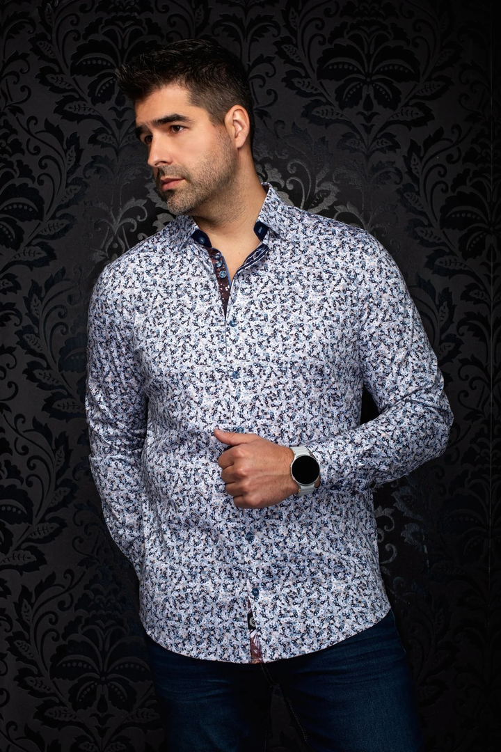 Mirel Floral Micro-Print Sport Shirt