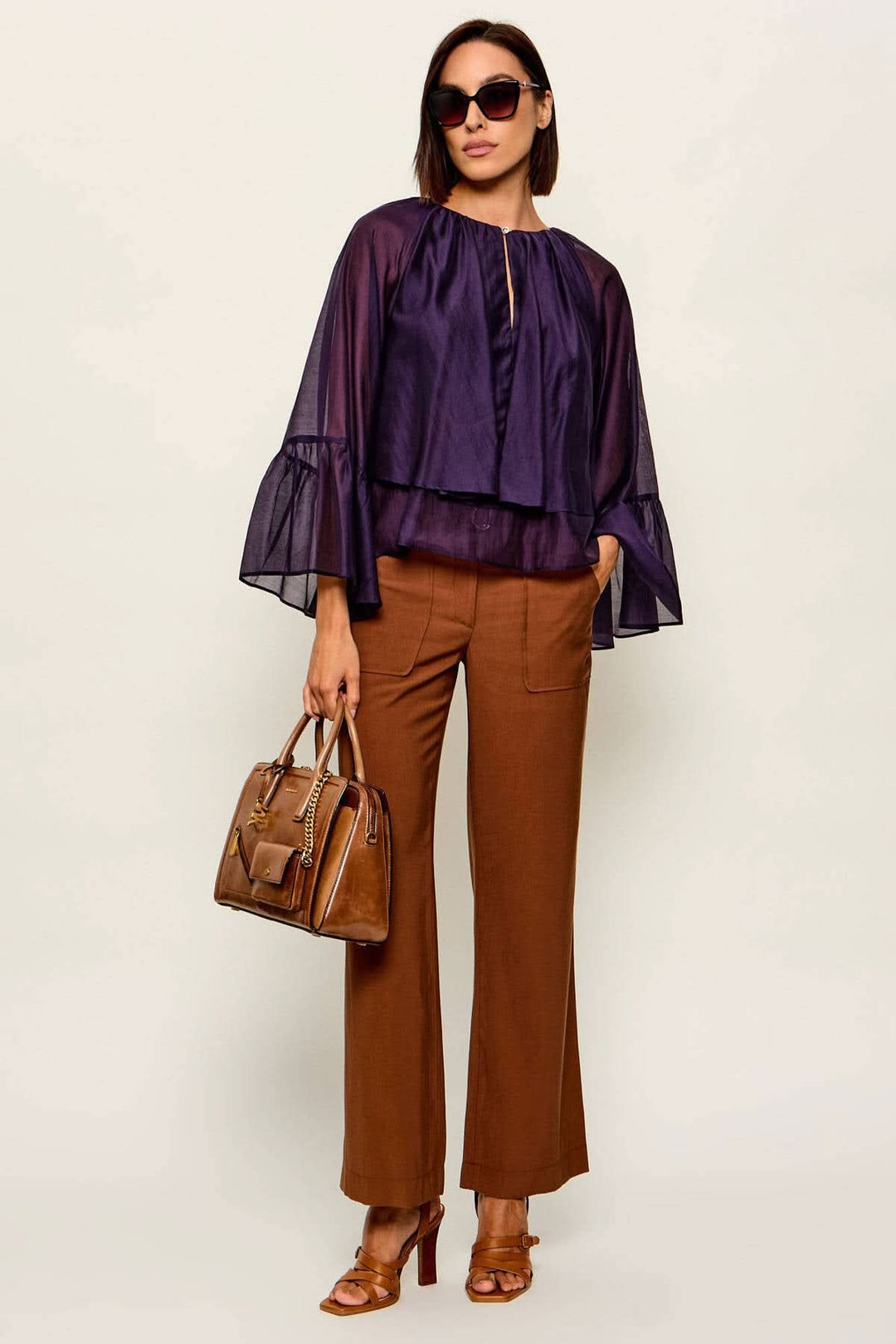 Blouse à manches amples en voile