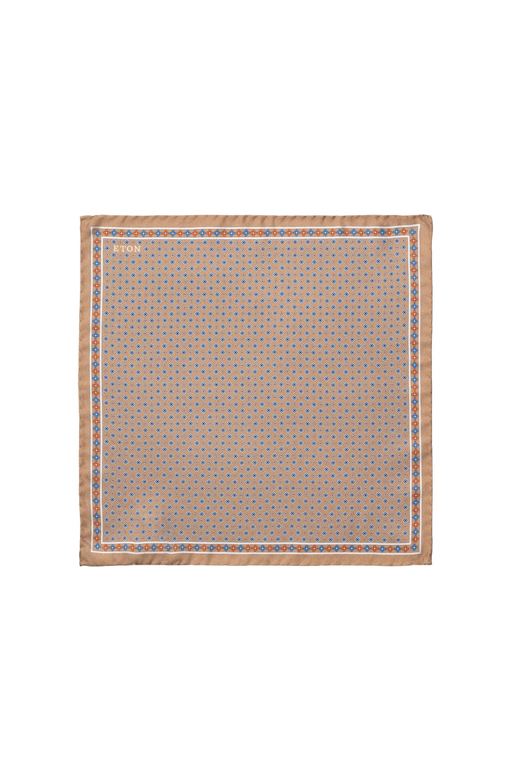 Blue Eton micro-pattern pocket square for men with subtle details - Valérie Simon