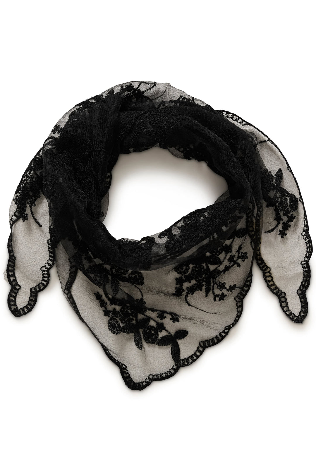 Lacie embroidered tulle scarf for women Cream