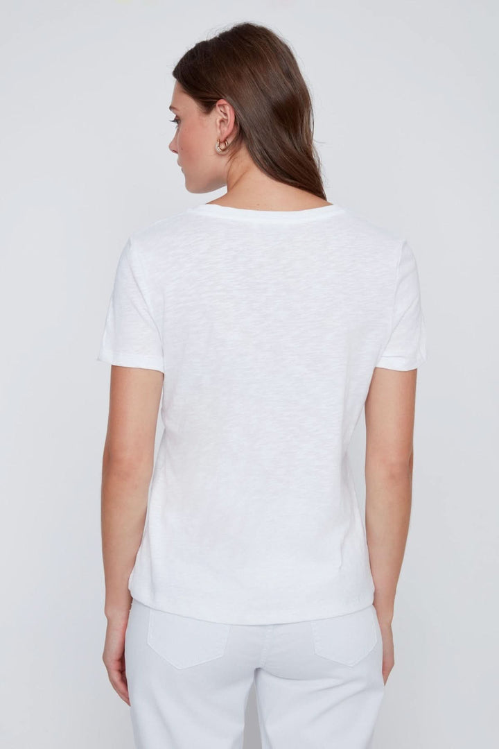 T-shirt with a sparkly floral print
