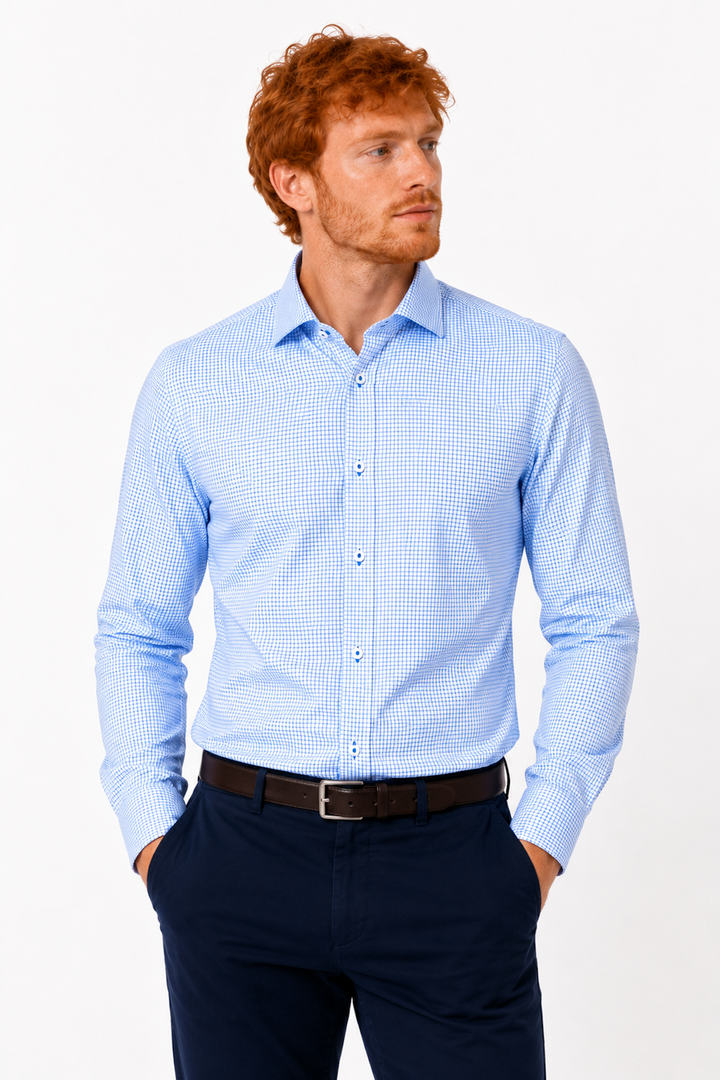 Chemise habillée micro carreaux