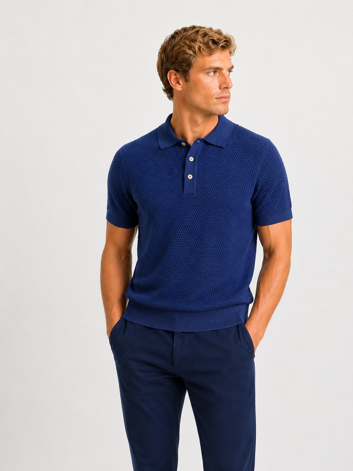 Polo texturé en coton