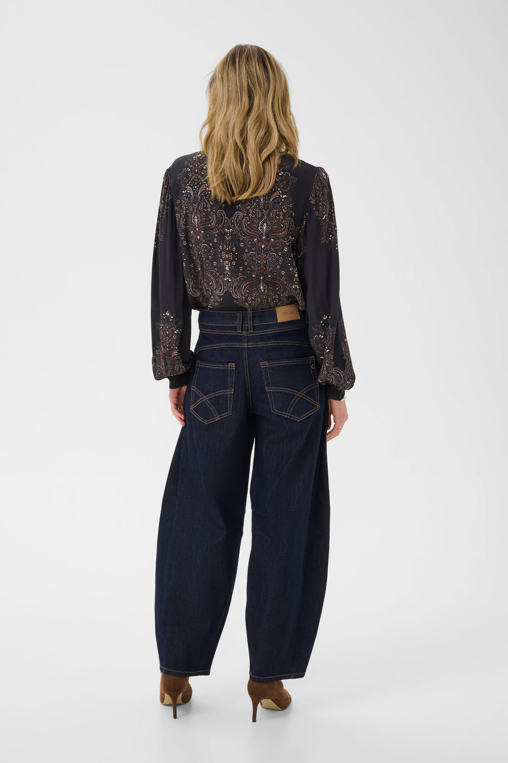 Balloon-leg jeans for women Cream