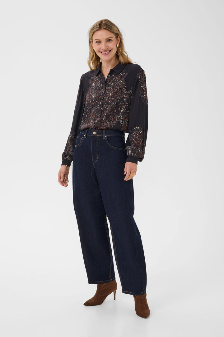 Balloon-leg jeans for women Cream