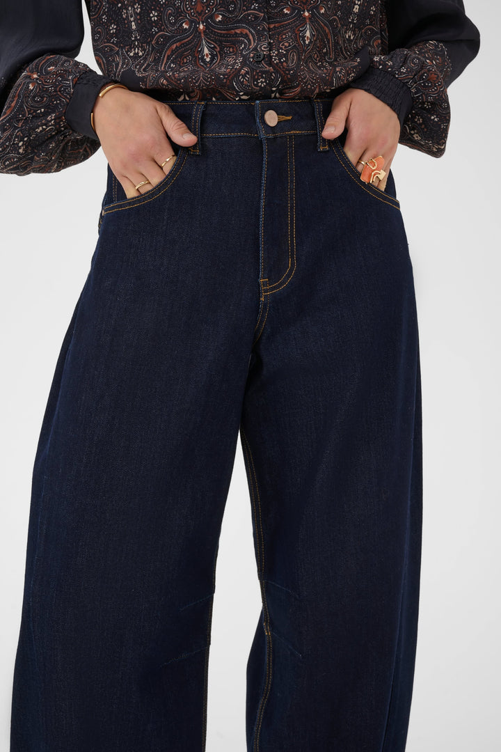 Bahren balloon-leg jeans for women Cream