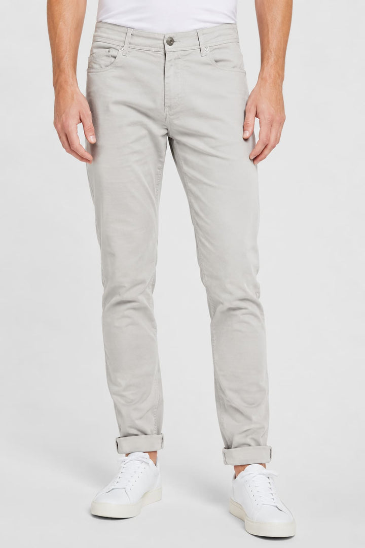 Vue de côté jean extensible REHASH pour homme gris foncé avec coutures apparentes - Valérie Simon