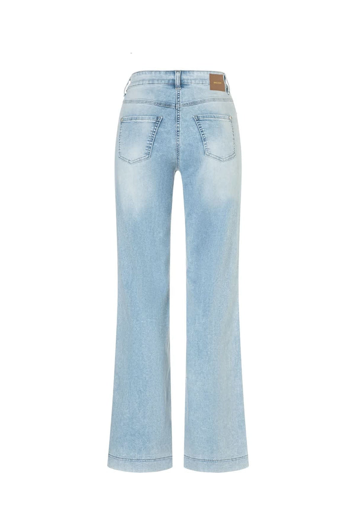 Vue de côté jean large Mac Jeans pour femme noir - Valérie Simon