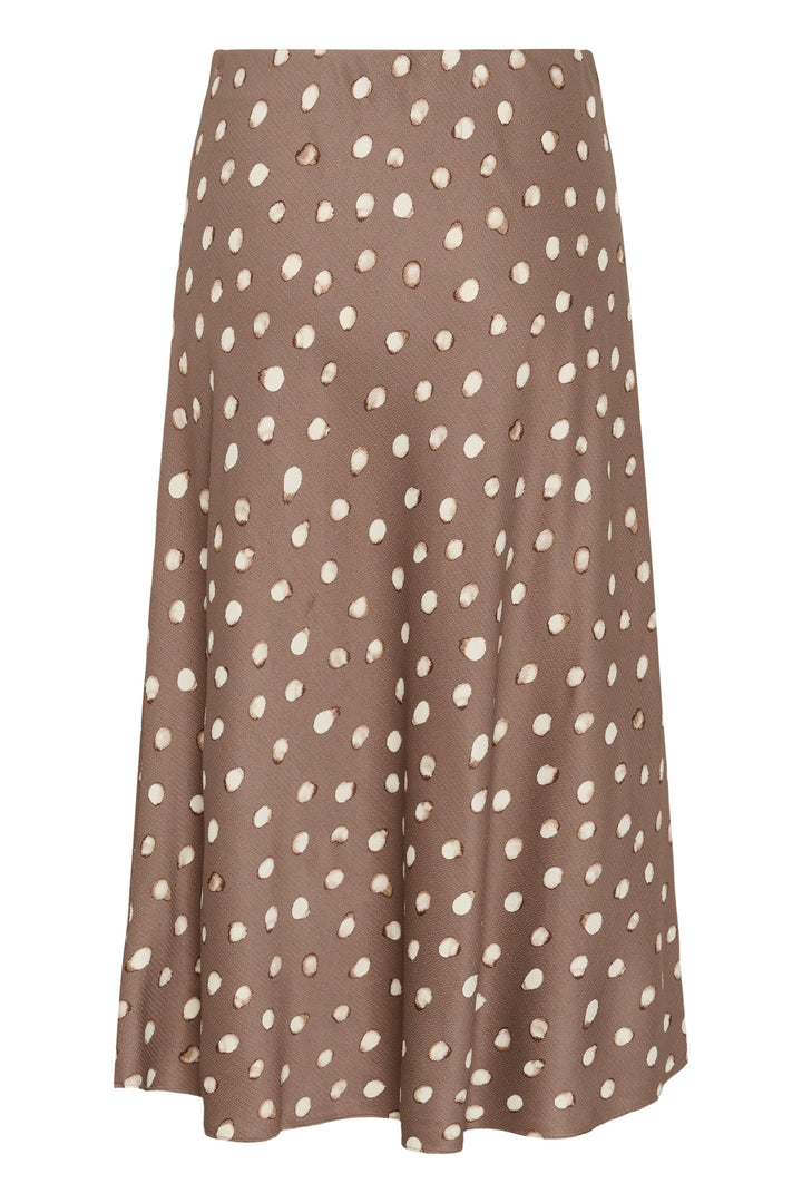 Side view of the Henri midi skirt in a multicolored print Inwear with floral details - Valérie Simon