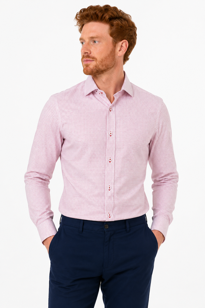 Chemise habillée micro carreaux