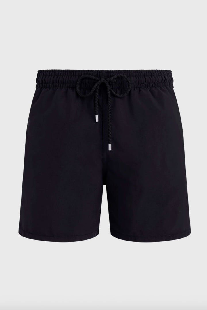 Vue de face maillot de bain Vilebrequin pour homme bleu uni avec cordon ajustable - Valérie Simon