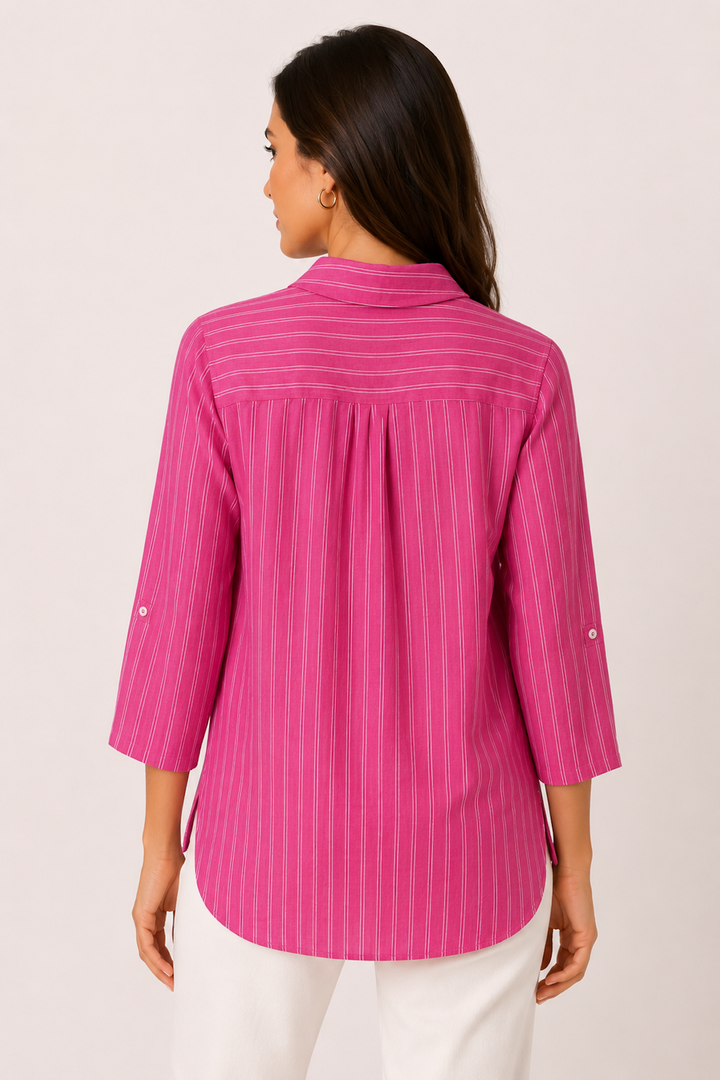 Chemise Vicki rayée à manches 3/4
