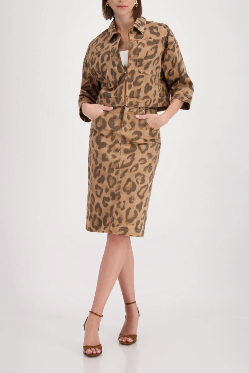 Veste courte imprimée léopard