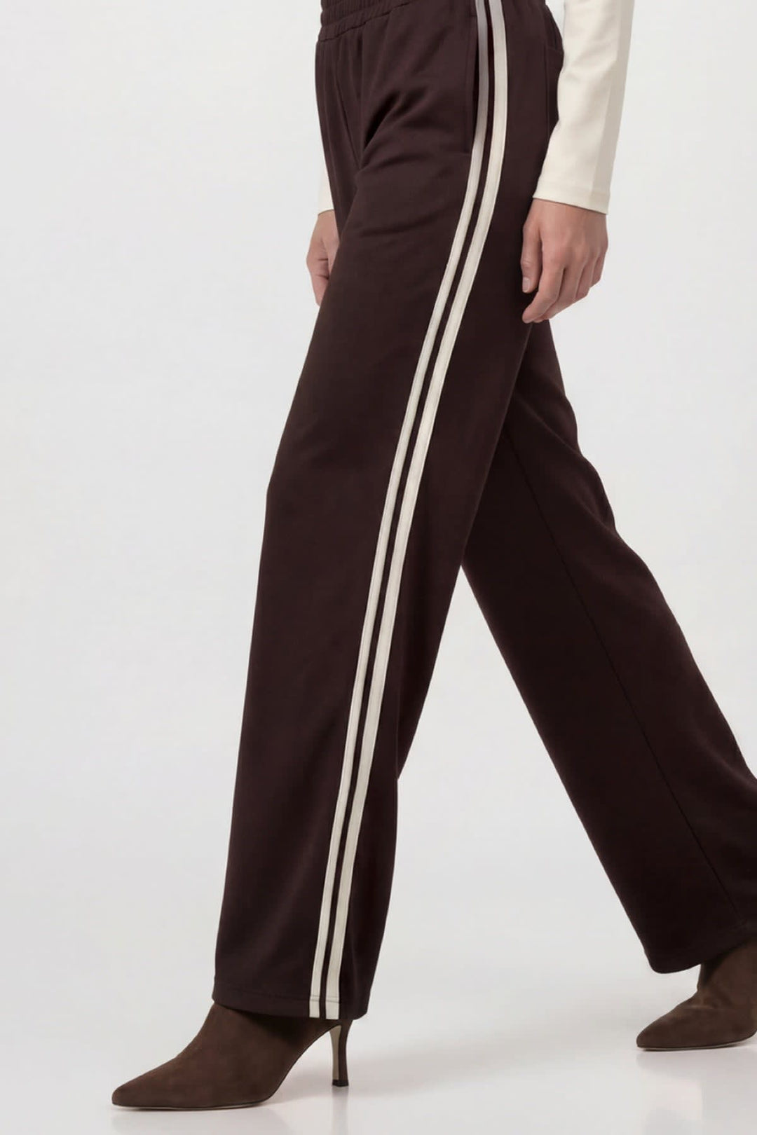 Pantalon à jambe large avec bandes latérales pour femme Monari