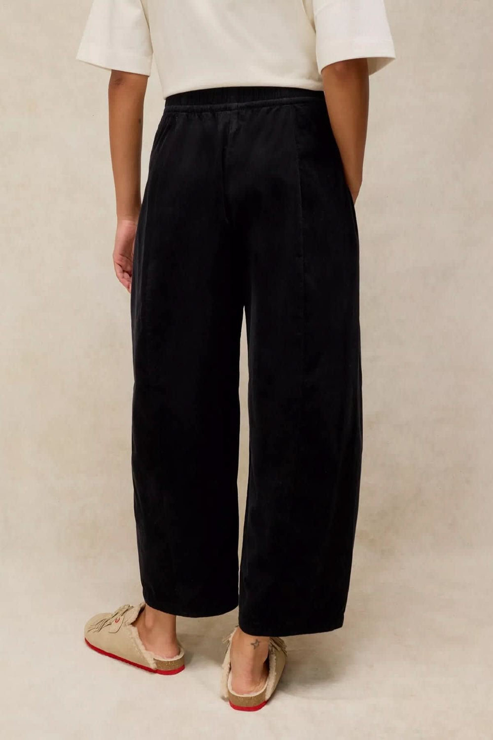 Women's Leona wide-leg corduroy pants with elastic Size White Stuff