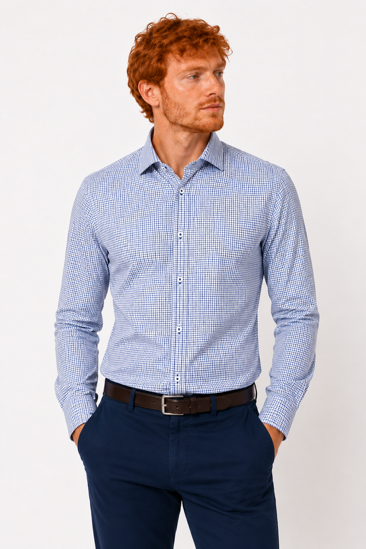 Chemise habillée micro carreaux