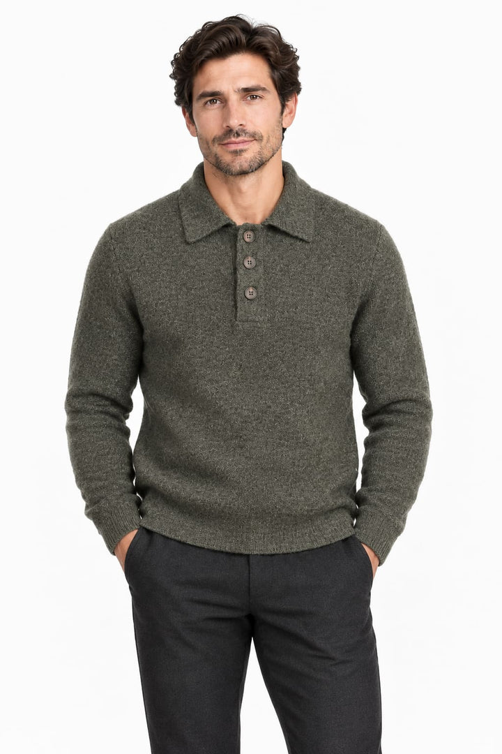 Polo en laine vierge mélangée pour homme Gran sasso