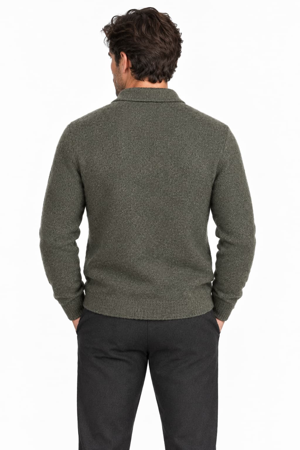 Polo en laine vierge mélangée pour homme Gran sasso