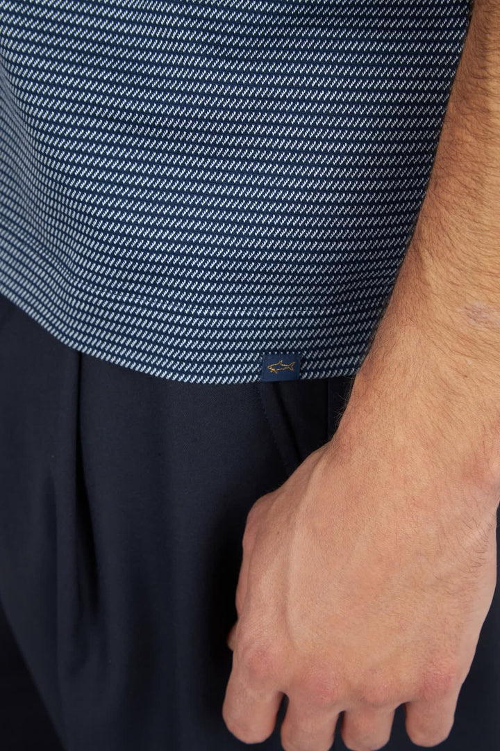 Vue de face polo texturé à motif géométrique Paul and Shark pour homme - Valérie Simon