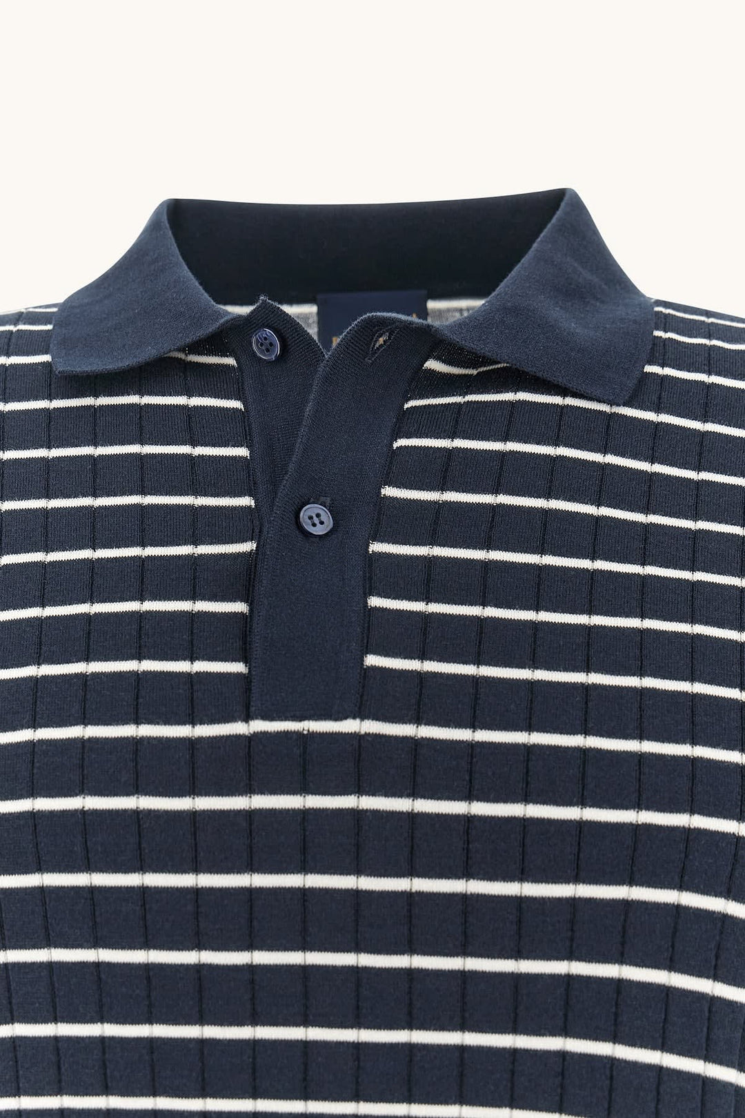 Vue de face polo tricot rayé Paul and Shark bleu pour homme - Valérie Simon