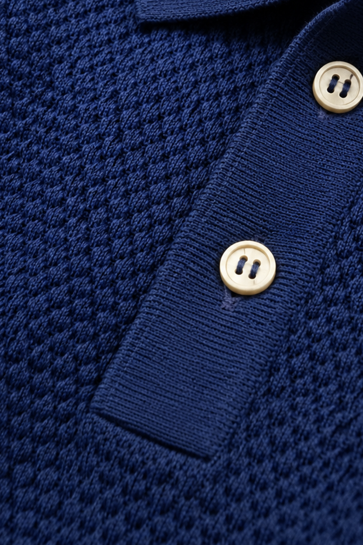Polo texturé en coton