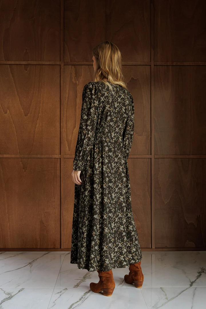 Long floral print dress 