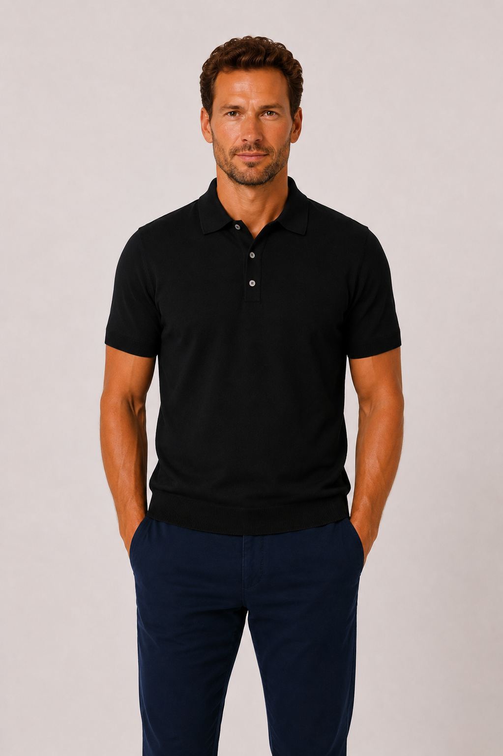 Polo en coton tricoté ultra doux